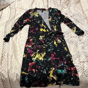 BCBGMaxAzria Multicolor Floral Long Sleeve Dress